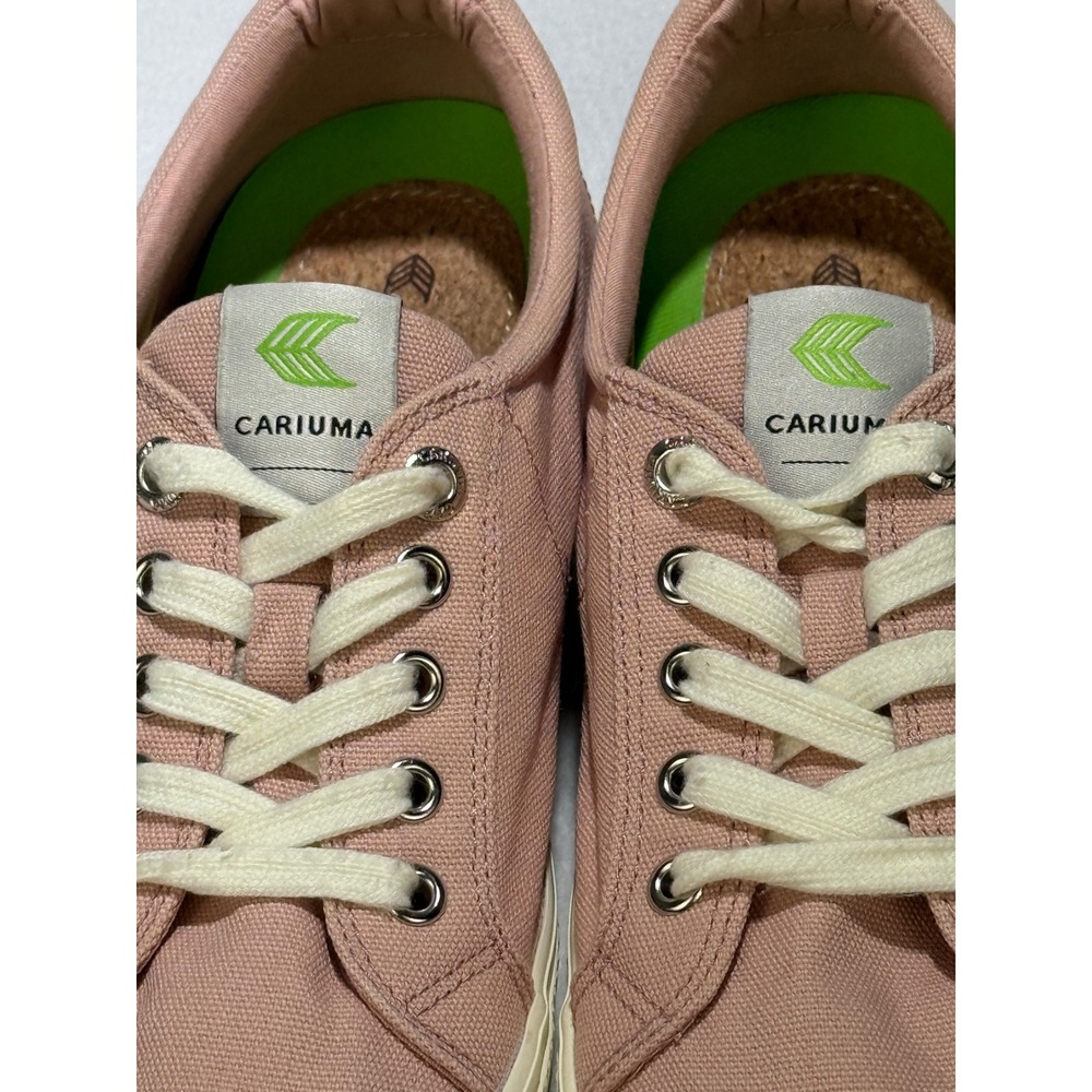 Cariuma‎ Pink Canvas Rose OCA Low Top Lace Up Cap Toe Vegan Sneakers Womens 9 - Picture 2 of 10